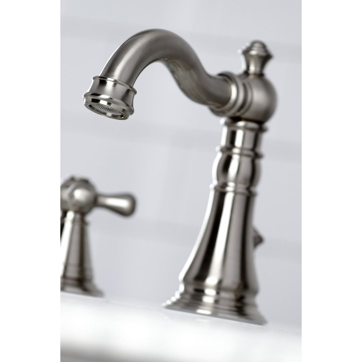 American Classic FSC1978AAX Two-Handle 3-Hole Deck Mount Widespread Bathroom Faucet with Pop-Up Drain, Brushed Nickel