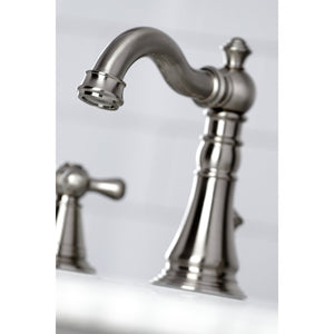 American Classic FSC1978AAX Two-Handle 3-Hole Deck Mount Widespread Bathroom Faucet with Pop-Up Drain, Brushed Nickel