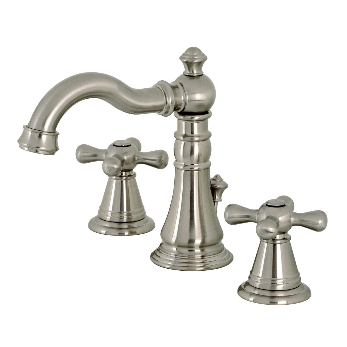 American Classic FSC1978AAX Two-Handle 3-Hole Deck Mount Widespread Bathroom Faucet with Pop-Up Drain, Brushed Nickel