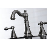 English Classic FSC1978AL Two-Handle 3-Hole Deck Mount Widespread Bathroom Faucet with Pop-Up Drain, Brushed Nickel