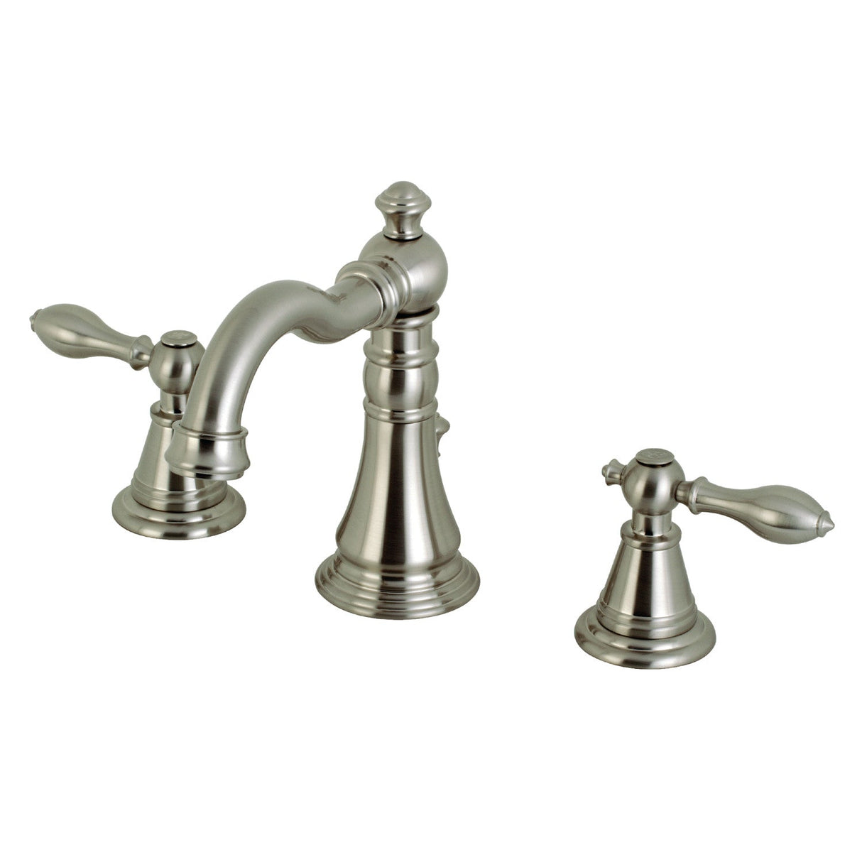 English Classic FSC1978AL Two-Handle 3-Hole Deck Mount Widespread Bathroom Faucet with Pop-Up Drain, Brushed Nickel