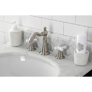 American Classic FSC1978APX Two-Handle 3-Hole Deck Mount Widespread Bathroom Faucet with Pop-Up Drain, Brushed Nickel