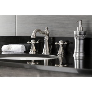Metropolitan FSC1978BX Two-Handle 3-Hole Deck Mount Widespread Bathroom Faucet with Pop-Up Drain, Brushed Nickel