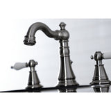 English Classic FSC1978PL Two-Handle 3-Hole Deck Mount Widespread Bathroom Faucet with Pop-Up Drain, Brushed Nickel