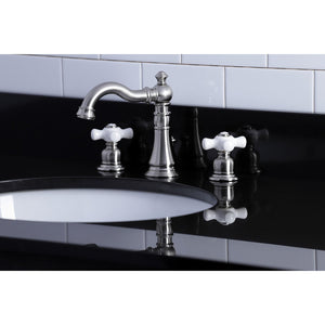 American Classic FSC1978PX Two-Handle 3-Hole Deck Mount Widespread Bathroom Faucet with Pop-Up Drain, Brushed Nickel