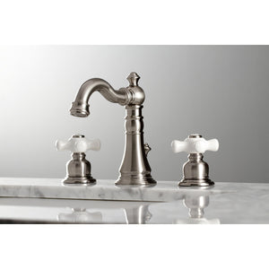 American Classic FSC1978PX Two-Handle 3-Hole Deck Mount Widespread Bathroom Faucet with Pop-Up Drain, Brushed Nickel