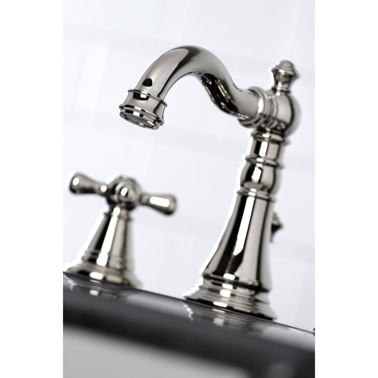 American Classic FSC1979AAX Two-Handle 3-Hole Deck Mount Widespread Bathroom Faucet with Brass Pop-Up, Polished Nickel