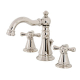 American Classic FSC1979AAX Two-Handle 3-Hole Deck Mount Widespread Bathroom Faucet with Brass Pop-Up, Polished Nickel