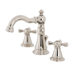 American Classic FSC1979AAX Two-Handle 3-Hole Deck Mount Widespread Bathroom Faucet with Brass Pop-Up, Polished Nickel