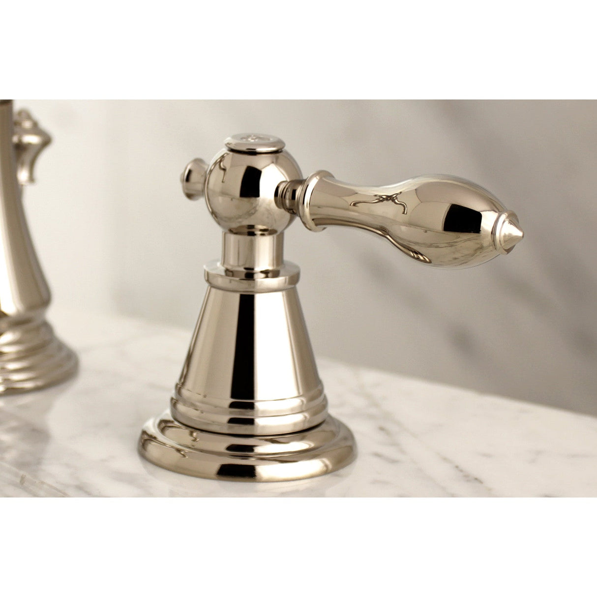 English Classic FSC1979AL Two-Handle 3-Hole Deck Mount Widespread Bathroom Faucet with Brass Pop-Up, Polished Nickel