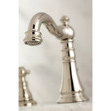 American Patriot FSC1979APL Two-Handle 3-Hole Deck Mount Widespread Bathroom Faucet with Brass Pop-Up, Polished Nickel