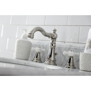 American Classic FSC1979APX Two-Handle 3-Hole Deck Mount Widespread Bathroom Faucet with Brass Pop-Up, Polished Nickel