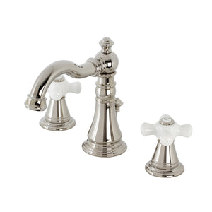 American Classic FSC1979APX Two-Handle 3-Hole Deck Mount Widespread Bathroom Faucet with Brass Pop-Up, Polished Nickel