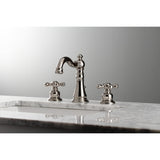 American Classic FSC1979AX Two-Handle 3-Hole Deck Mount Widespread Bathroom Faucet with Brass Pop-Up, Polished Nickel