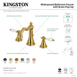 English Classic FSC1979PL Two-Handle 3-Hole Deck Mount Widespread Bathroom Faucet with Brass Pop-Up, Polished Nickel