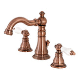 American Patriot FSC197APLAC Two-Handle 3-Hole Deck Mount Widespread Bathroom Faucet with Brass Pop-Up, Antique Copper