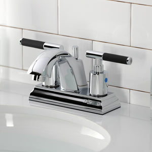Kaiser FSC4641CKL Two-Handle 3-Hole Deck Mount 4" Centerset Bathroom Faucet with Pop-Up Drain, Polished Chrome