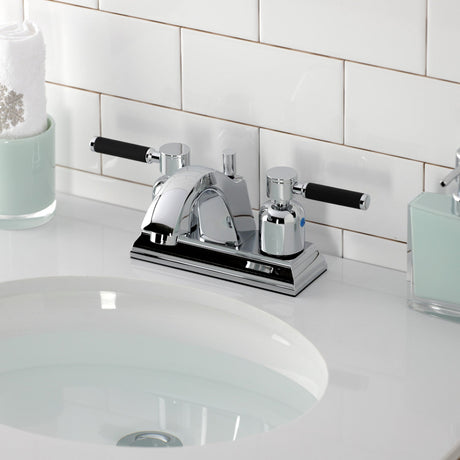 Kaiser FSC4641DKL Two-Handle 3-Hole Deck Mount 4" Centerset Bathroom Faucet with Pop-Up Drain, Polished Chrome