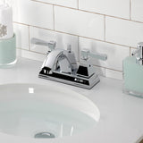 Concord FSC4641DL Two-Handle 3-Hole Deck Mount 4" Centerset Bathroom Faucet with Pop-Up Drain, Polished Chrome
