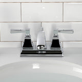 Concord FSC4641DL Two-Handle 3-Hole Deck Mount 4" Centerset Bathroom Faucet with Pop-Up Drain, Polished Chrome