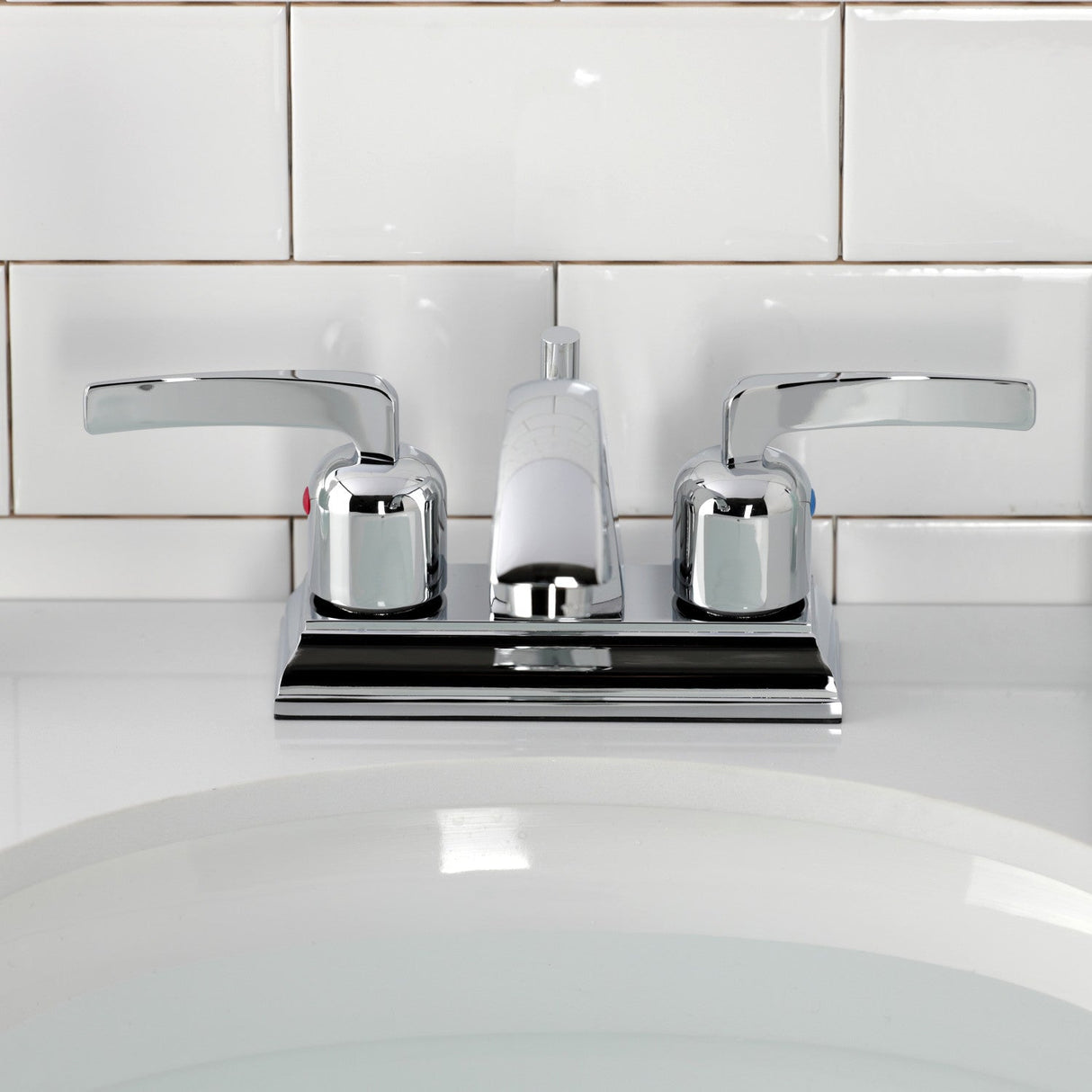 Centurion FSC4641EFL Two-Handle 3-Hole Deck Mount 4" Centerset Bathroom Faucet with Pop-Up Drain, Polished Chrome