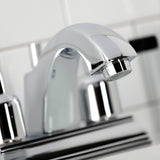 Centurion FSC4641EFL Two-Handle 3-Hole Deck Mount 4" Centerset Bathroom Faucet with Pop-Up Drain, Polished Chrome