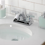 NuvoFusion FSC4641NDL Two-Handle 3-Hole Deck Mount 4" Centerset Bathroom Faucet with Pop-Up Drain, Polished Chrome