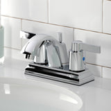 NuvoFusion FSC4641NDL Two-Handle 3-Hole Deck Mount 4" Centerset Bathroom Faucet with Pop-Up Drain, Polished Chrome