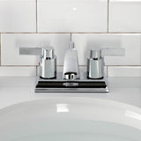 NuvoFusion FSC4641NDL Two-Handle 3-Hole Deck Mount 4" Centerset Bathroom Faucet with Pop-Up Drain, Polished Chrome