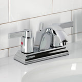 NuvoFusion FSC4641NDL Two-Handle 3-Hole Deck Mount 4" Centerset Bathroom Faucet with Pop-Up Drain, Polished Chrome