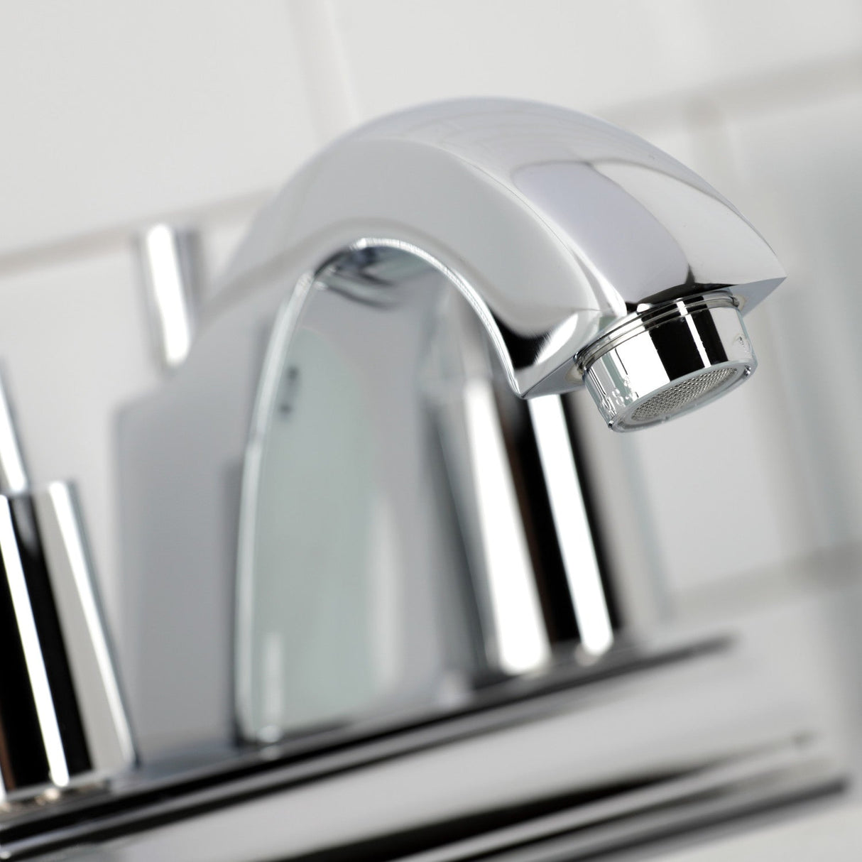 NuvoFusion FSC4641NDL Two-Handle 3-Hole Deck Mount 4" Centerset Bathroom Faucet with Pop-Up Drain, Polished Chrome