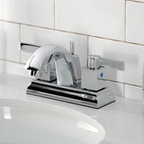 Meridian FSC4641NQL Two-Handle 3-Hole Deck Mount 4" Centerset Bathroom Faucet with Pop-Up Drain, Polished Chrome