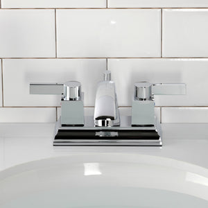 Meridian FSC4641NQL Two-Handle 3-Hole Deck Mount 4" Centerset Bathroom Faucet with Pop-Up Drain, Polished Chrome