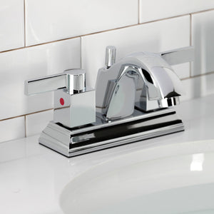Meridian FSC4641NQL Two-Handle 3-Hole Deck Mount 4" Centerset Bathroom Faucet with Pop-Up Drain, Polished Chrome