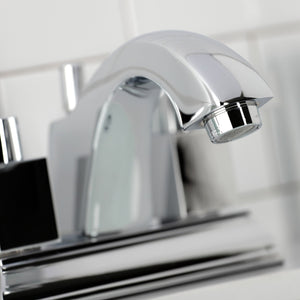 Meridian FSC4641NQL Two-Handle 3-Hole Deck Mount 4" Centerset Bathroom Faucet with Pop-Up Drain, Polished Chrome