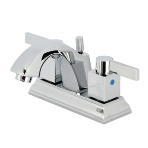 Meridian FSC4641NQL Two-Handle 3-Hole Deck Mount 4" Centerset Bathroom Faucet with Pop-Up Drain, Polished Chrome