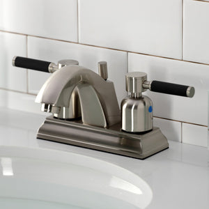 Kaiser FSC4648DKL Two-Handle 3-Hole Deck Mount 4" Centerset Bathroom Faucet with Pop-Up Drain, Brushed Nickel