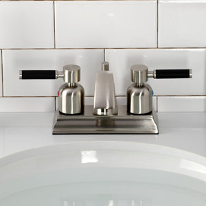Kaiser FSC4648DKL Two-Handle 3-Hole Deck Mount 4" Centerset Bathroom Faucet with Pop-Up Drain, Brushed Nickel
