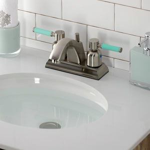 Kaiser FSC4648DKL Two-Handle 3-Hole Deck Mount 4" Centerset Bathroom Faucet with Pop-Up Drain, Brushed Nickel