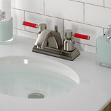Kaiser FSC4648DKL Two-Handle 3-Hole Deck Mount 4" Centerset Bathroom Faucet with Pop-Up Drain, Brushed Nickel