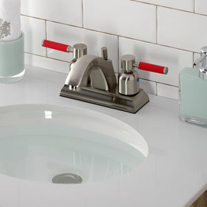 Kaiser FSC4648DKL Two-Handle 3-Hole Deck Mount 4" Centerset Bathroom Faucet with Pop-Up Drain, Brushed Nickel