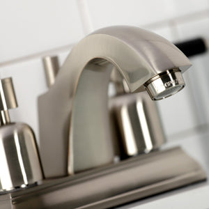 Kaiser FSC4648DKL Two-Handle 3-Hole Deck Mount 4" Centerset Bathroom Faucet with Pop-Up Drain, Brushed Nickel