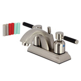 Kaiser FSC4648DKL Two-Handle 3-Hole Deck Mount 4" Centerset Bathroom Faucet with Pop-Up Drain, Brushed Nickel