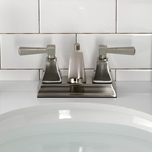 Concord FSC4648DL Two-Handle 3-Hole Deck Mount 4" Centerset Bathroom Faucet with Pop-Up Drain, Brushed Nickel