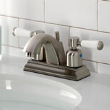 Paris FSC4648DPL Two-Handle 3-Hole Deck Mount 4" Centerset Bathroom Faucet with Pop-Up Drain, Brushed Nickel
