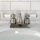 Paris FSC4648DPL Two-Handle 3-Hole Deck Mount 4" Centerset Bathroom Faucet with Pop-Up Drain, Brushed Nickel