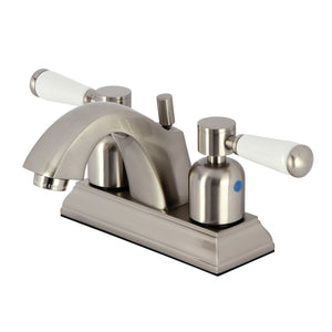 Paris FSC4648DPL Two-Handle 3-Hole Deck Mount 4" Centerset Bathroom Faucet with Pop-Up Drain, Brushed Nickel