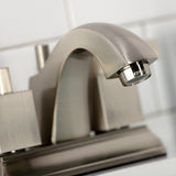 Meridian FSC4648NQL Two-Handle 3-Hole Deck Mount 4" Centerset Bathroom Faucet with Pop-Up Drain, Brushed Nickel