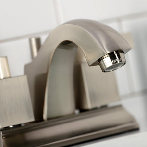 Meridian FSC4648NQL Two-Handle 3-Hole Deck Mount 4" Centerset Bathroom Faucet with Pop-Up Drain, Brushed Nickel