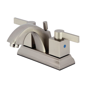 Meridian FSC4648NQL Two-Handle 3-Hole Deck Mount 4" Centerset Bathroom Faucet with Pop-Up Drain, Brushed Nickel